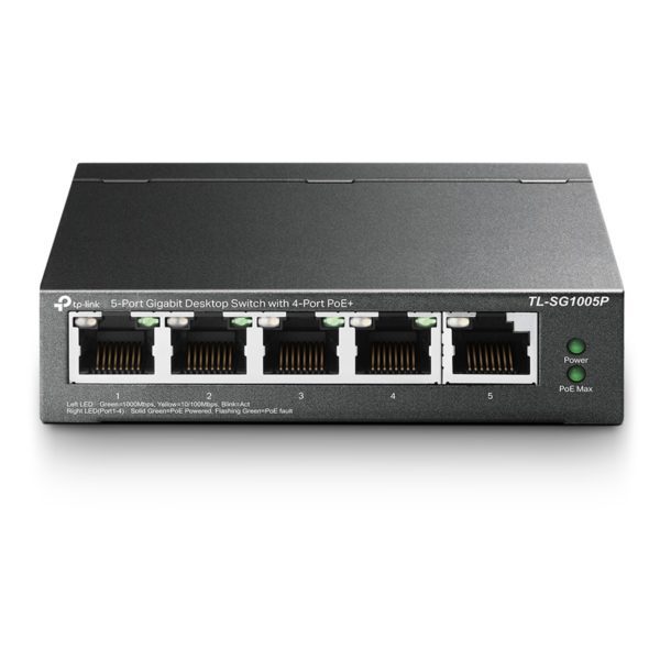 Switch de Escritorio de 5 Puertos Gigabit con 4 Puertos POE TP-Link TL-SG1005P