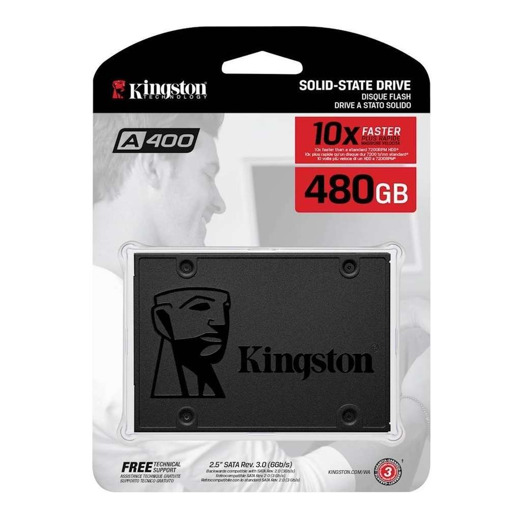 Disco de Estado Solido Kingston SSD A400 480Gb SATA III 500 MB/s 2.5"