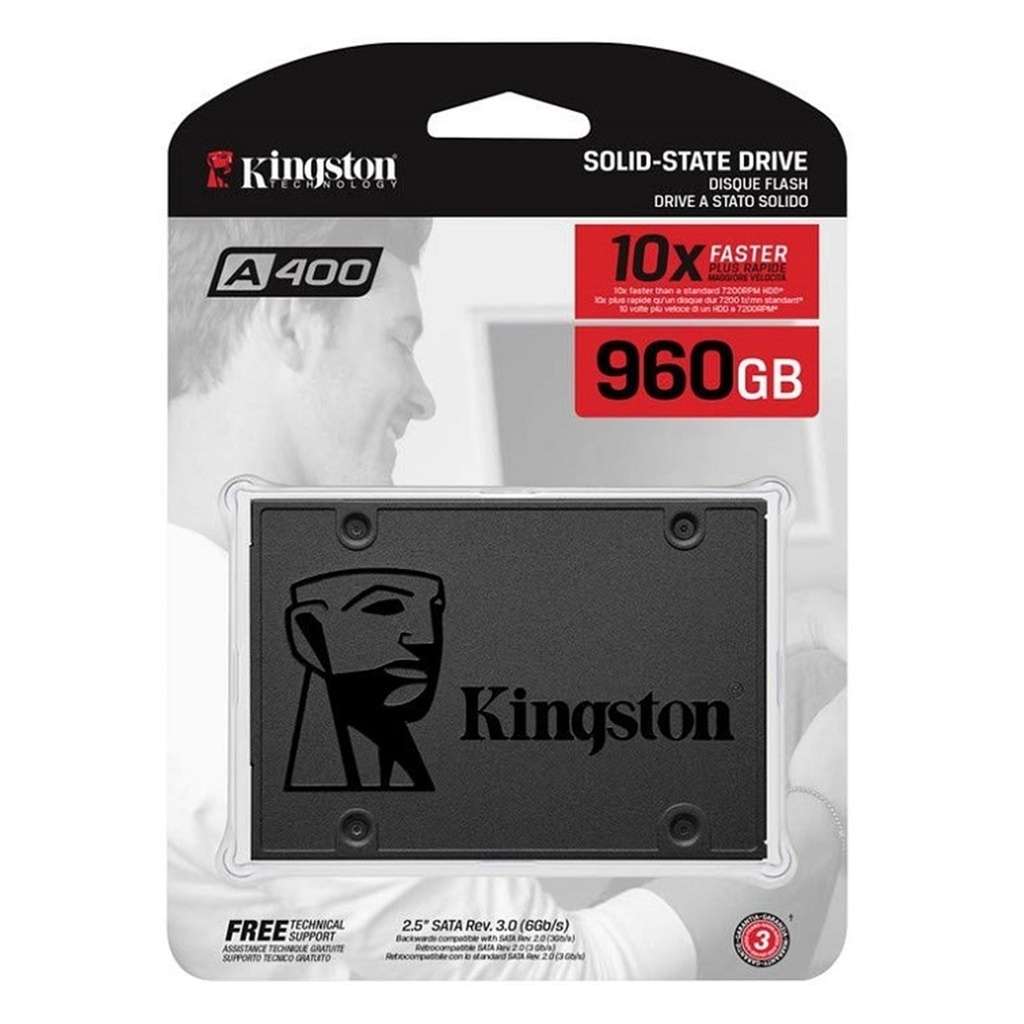 Disco de Estado Solido Kingston SSD A400 960Gb SATA III 500 MB/s 2.5"